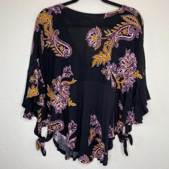 Free People Black Maui Wowie Printed Top XS - Picture 5 of 6